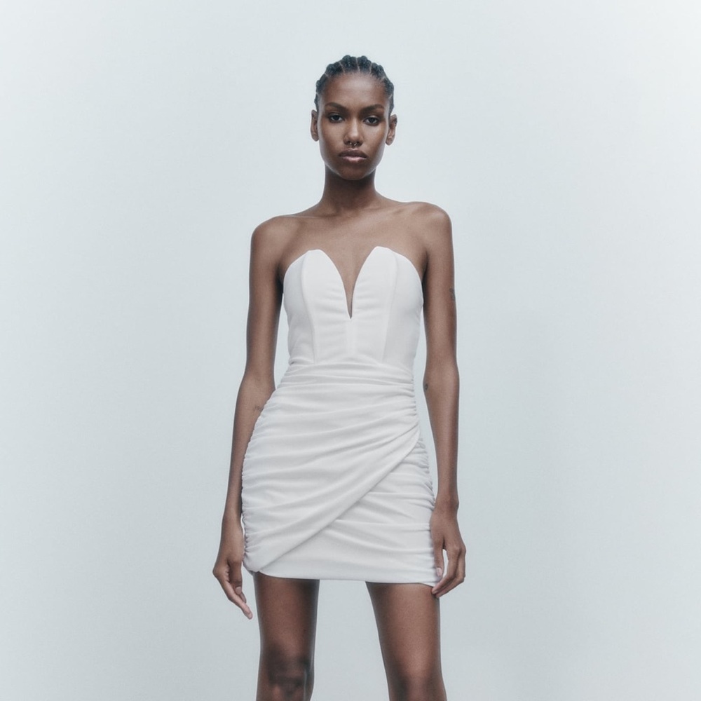 Zara white dress strapless new with tags